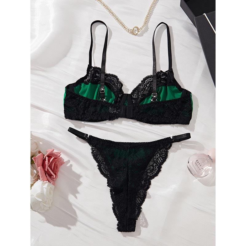 Set reggiseno colore europeo e americano Bordo in pizzo sexy Set reggiseno francese sottile biancheria intima per ragazze puro desiderio