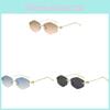Polygon Metal Frame Sunglasses With Uv400 Shield For Outdoors And Party Use
