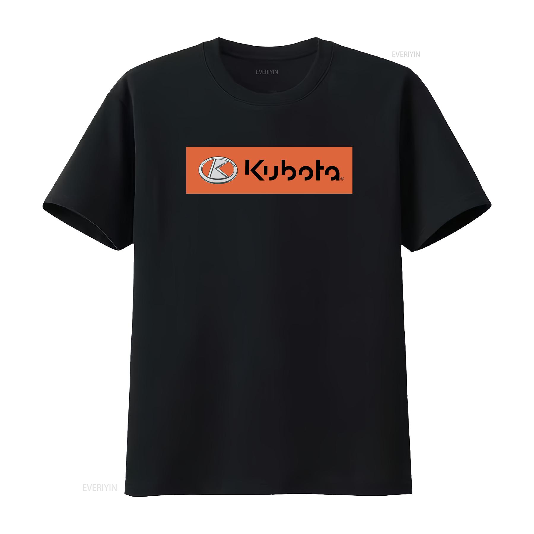

Kubota Logo Print Stylish Black T Shirt for Men and Women vintage Washed Slightly Breathable streetwear Comfortable fashion 4XL