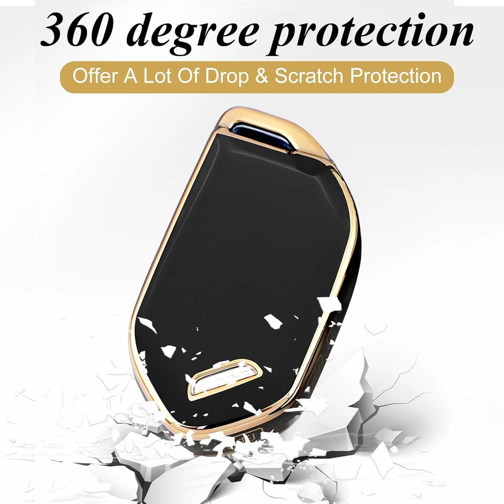 Montague Key Fob Cover for KIA with Leather Keychain, Premium TPU Key Case Shell for Kia Telluride, Sorento, K5 GT-Line Remote Smart Key Fob