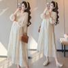 2026 Spring Fashionable Embroidered Korean-Style Sweet Maternity Long Dress