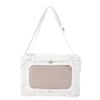 Harujio Ita Bag, Shoulder Bag, Gothic, Adult, Oshikatsu Bag, Ita Bag, Shoulder Bag, Handbag, BlackWhite, Leather-Look Bag with Ribbon, Stylish,