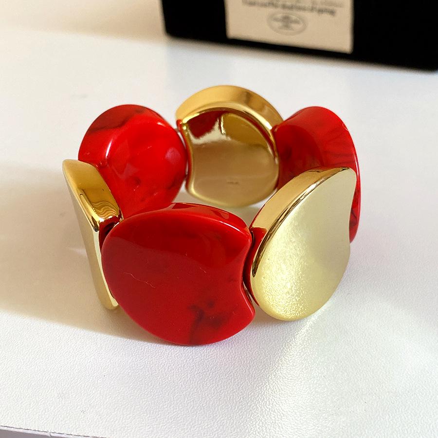 Elegant Acrylic Round Elastic Bracelet 2026 - European & American Style, Exaggerated Luxe Commute Jewelry, High-End Feel.
