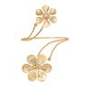 1 Piece Double Flower Imitation Pearl Open Anklet, Adjustable Summer Beach Accessory, Niche Design Ankle Ornament