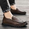 Fashion Moccasins Breathable Men Flats  Classic Soft Driving Shoes Genuine Leather Men Footwear Slip On Business Casual Walking Shoes