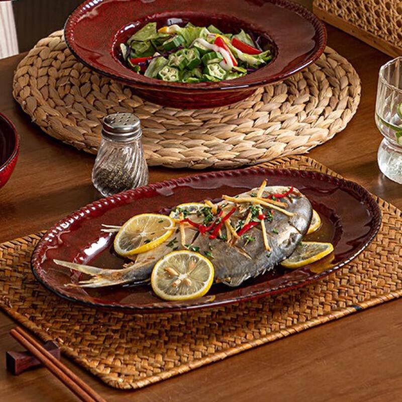 WQ Minimalist Ceramic Fish Plate 12-inch Fish Plate