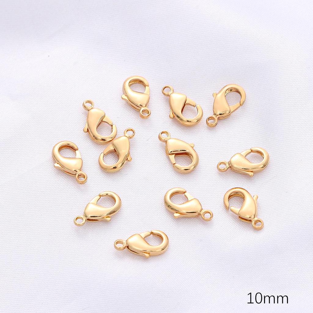 14/18K Gold-Filled Lobster Clasp End Cap, 9-Pin Open Jump Ring, Extension Chain for Handmade Jewelry DIY Accessories