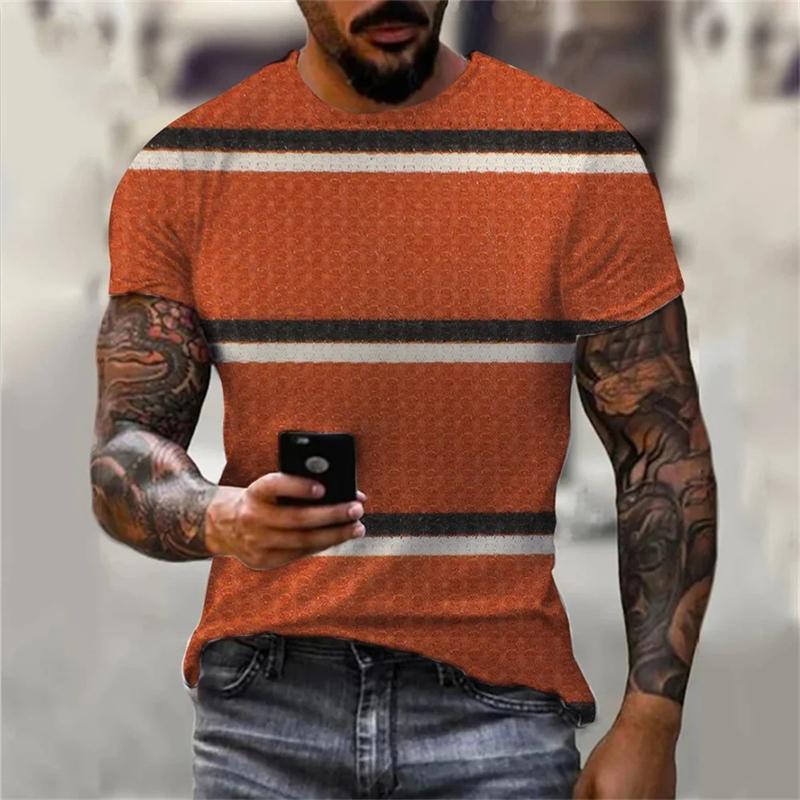 Street Hip Hop Men Women Stripe Print T-Shirt Daily Casual Oversized Sportswear Gym Tops Ropa Hombre Summer Short Sleeve Tees