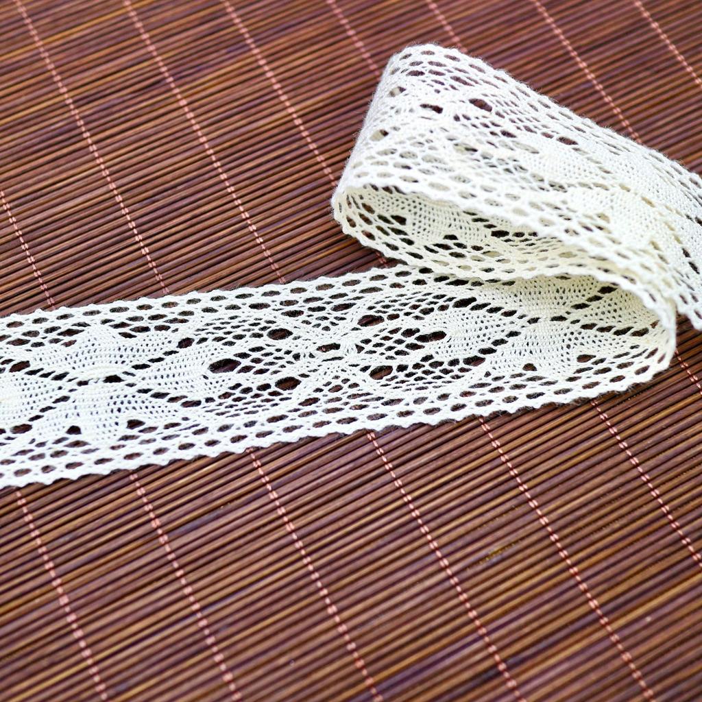 Bilateral Non-Elastic Thin Thread Cotton Thread Lace, Cotton Thread Handmade Lace Accessories Diy Clothing Fabric Window Decoration