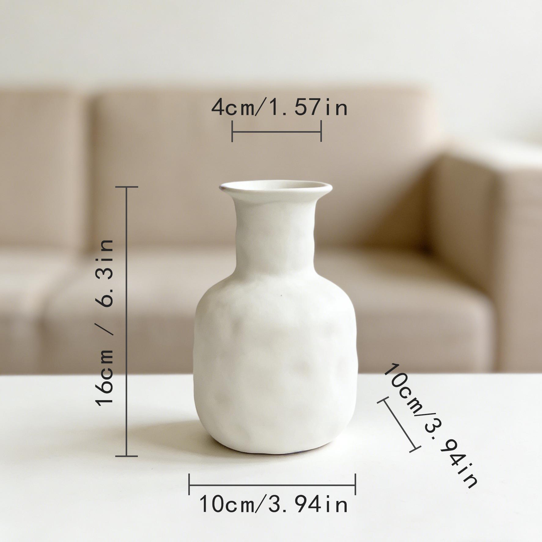 Nordic Unglazed Ceramic Vase for Dried or Artificial Flowers