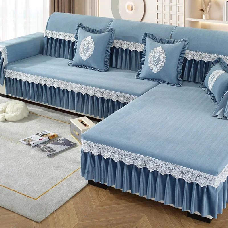 Chenille Sofa Mat Four Seasons Universal Luxury Sofa Cover New Sofa Cover, Anti Slip Sofa Cushion