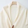 Solid Color Wool Blend Triangular Stole With Leather Clasp Warm Soft Scarf Wrap For Women Lady Winter Autumn Accessory