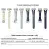 Uhrenarmband für Apple Watch Serie 10 9 8 7 SE 6 5 4 3 2 1 42mm 41mm 40mm 38mm Denim+Leder Verstellbares Band