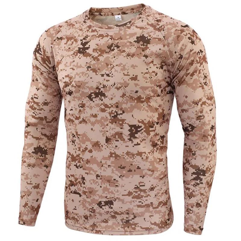 Mode Mångsidig Kamouflageprintad Topp Långärmad Casual Lös Bekväm Tröjor Långa Ärmar Herr
