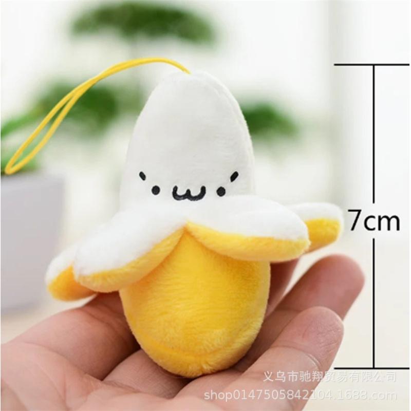 10 Stück 7cm Niedlicher Geschälter Bananen Plüsch Anhänger Schlüsselanhänger Kinder Rucksack Dekoration Kleines Geschenk Weiches Abziehbarer Bananen Spielzeug 0-10cm beige