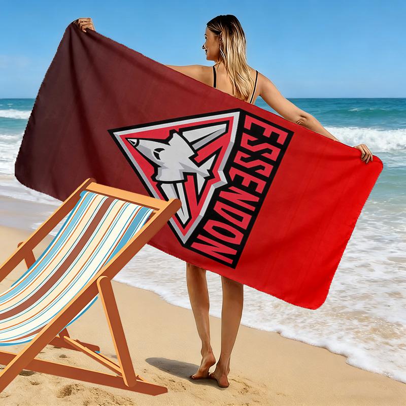Essendon Football Club Print Beach Towel, Large Soft Quick Dry Towel for Beach Camping Swimming