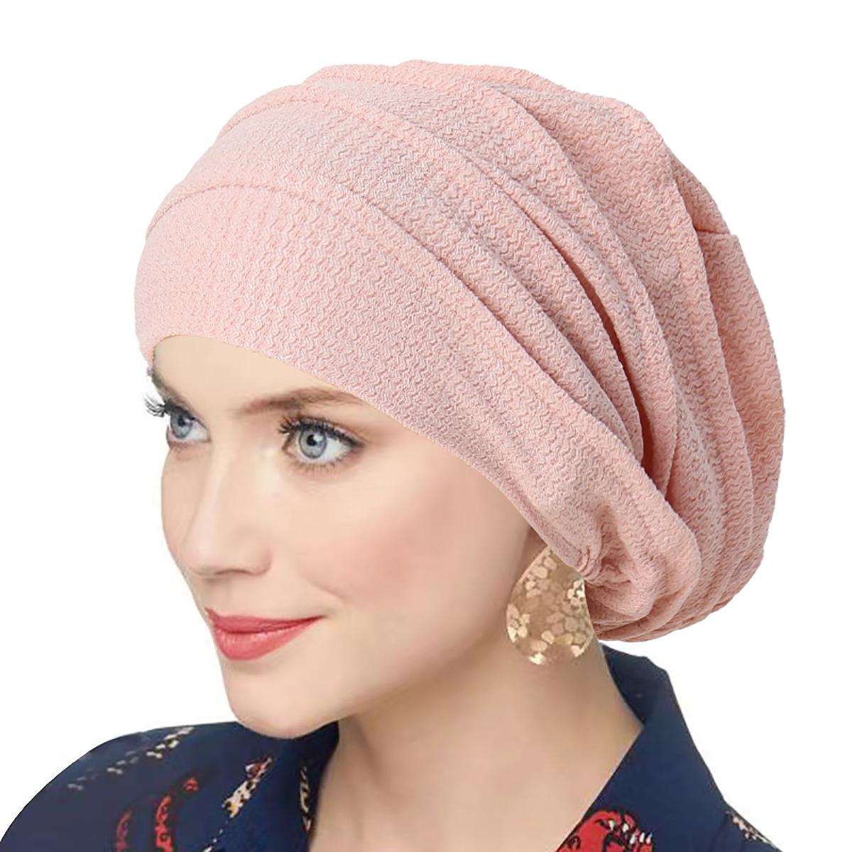 

Trendy Crinkle Women s Solid Color Hijab Turban Soft Elastic Indian Bonnet Head Wrap Head Scarf Chemotherapy Cap