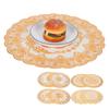 2PCS 38x38cm Table Mats PVC Gold Placemats Cup Mat Coaster for Wedding Party Supplies