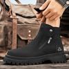Autumn 2025 Fashionable Men Shoes Men's Ankle Boots High Top Side Zipper Casual Shoes Outdoor Chelsea Boots Men Motorcycle Shoe