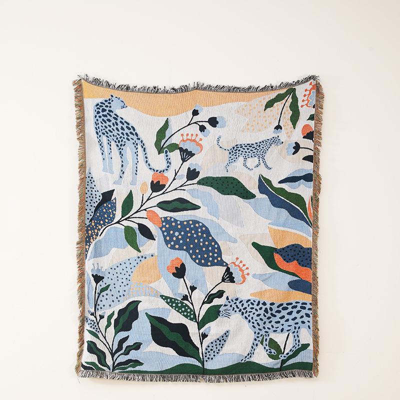 Versatile Ins-Style Line Illustration Blanket: Perfect for Camping, Casual Use, Naps, Throwing, Sofas, Picnics, and Bed Ends.