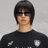 Retro Square Black Sunglasses With Grey Lenses Uv400 For Outdoor Sports