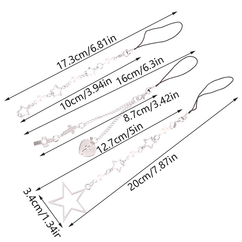 Minimalist Phone Lanyard Cute Star Heart Cross Pendant Phone Strap Phone Charms Accessories