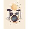 3Pcs Minimalist Boho Music Wall Art,Vintage Watercolor Drum Mic Guitar Canvas Prints,Musical Poster for Studio Living Room Decor
