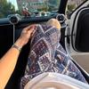 Color rhombus grid knitted jacquard shorts men's summer ethnic style American sports four-and-five pants