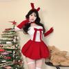 Ladies' Erotic Lingerie Sexy Christmas Cosplay Uniform Bunny Girl Bow Velvet Strapless Hollow Dress Spicy Girl Sexy Pajamas