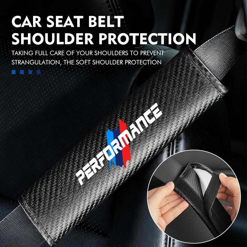 AAACF1 Carbon Car Seat Safety Belt Protector Pad Shoulder Accessories For BMW E46 E90 F30 F10 F20 G20 E87 E60 F01 F02 G14 E83