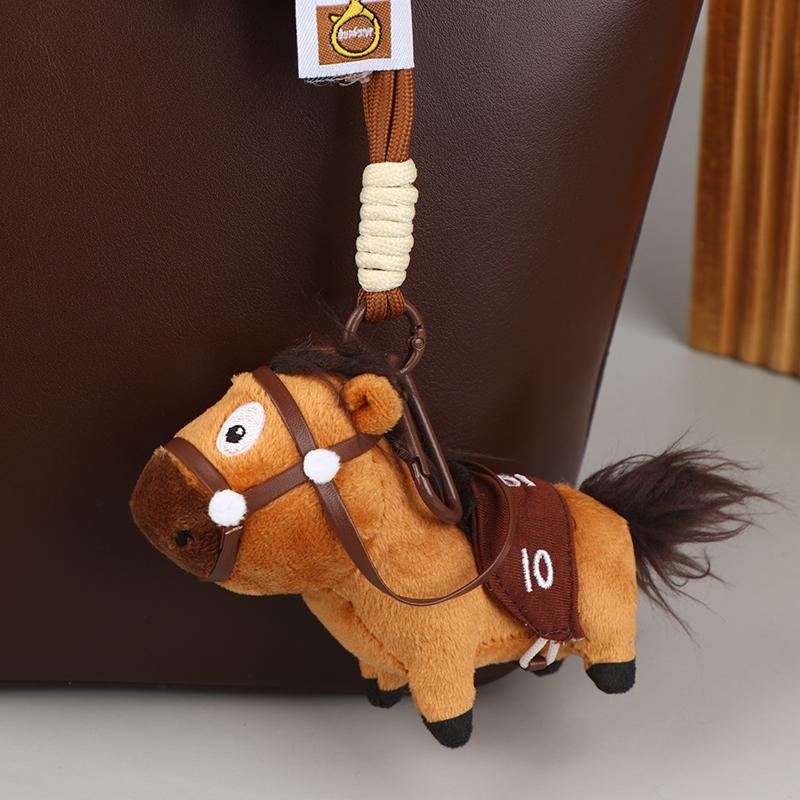 Plush Pony Keychain Pendants Cute Lucky Cotton Dolls School Bag Hanging Soft Filling Toys Year Of The Horse Gifts