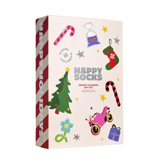 Socks Advent Calendar for Adults Men Women 24 Pair of Christmas Crew Socks Set 24 Days Countdown To Christmas Gift Box