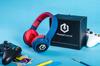 PowerLocus Buddy BlueRed Wireless LED MicroSD AUX Headphones for Kids