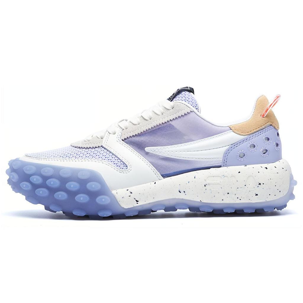 FILA Gara Fabric Two-Layer Cowhide Comfortable Low-Top Casual Shoes Women sneaker White Purple F12W223105FSB