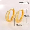Fashion Versatile Gold Color Cubic Zirconia Hoop Earrings For Women Simple Stylish One-Line Girls Jewelry Accessory