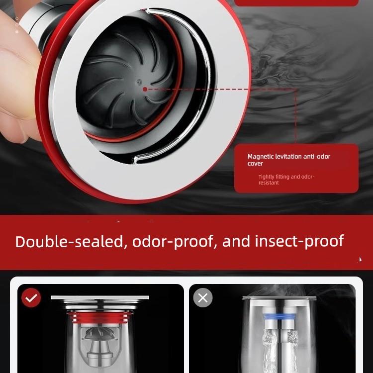 Germany's 2026 New Model All-Copper Floor Drain Deodorizer, Universal Bathroom Sewer Cover To Prevent Odor Backflow