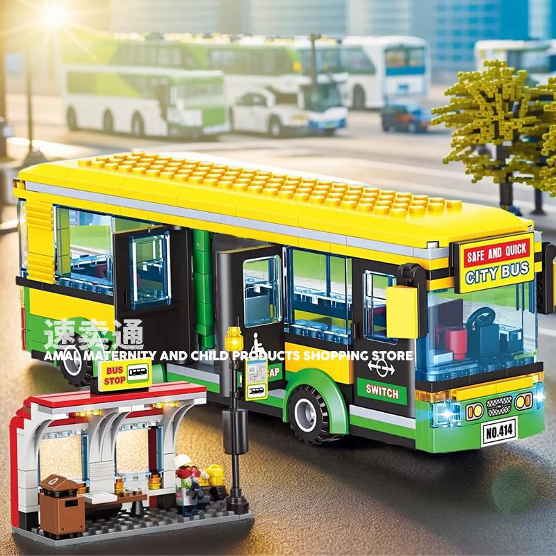 City-District Bus Traffic Superior-Grade Brick Space Facility High-Standard London Superior-Grade Assembly Premium-Quality Building-Bricks
