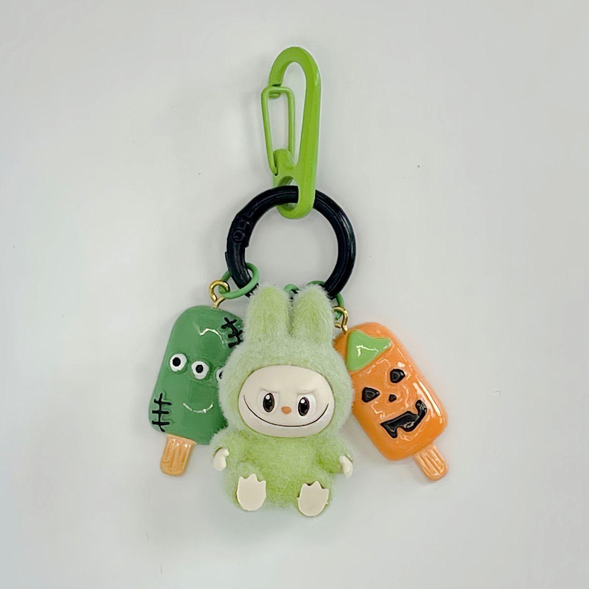 

Halloween Plush Mini Labu Cute Gift Couple Keychain Cartoon Bag Car Key Pendant зелёный/чёрный
