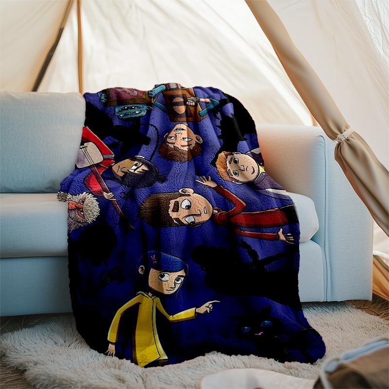 Coraline Theme Printed Blanket - Perfect for Couch, Bed, Travel & Outdoor Use | Machine Washable, Cozy & Durable.