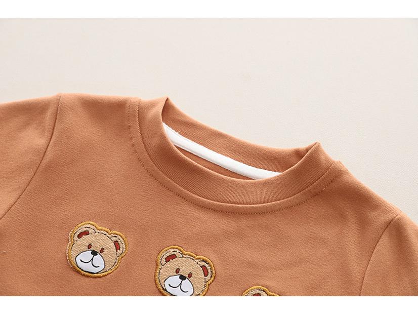 Boys' Bear Sweatshirt & Overalls Set - Spring/Autumn 2025 Casual Two-Piece for Infants