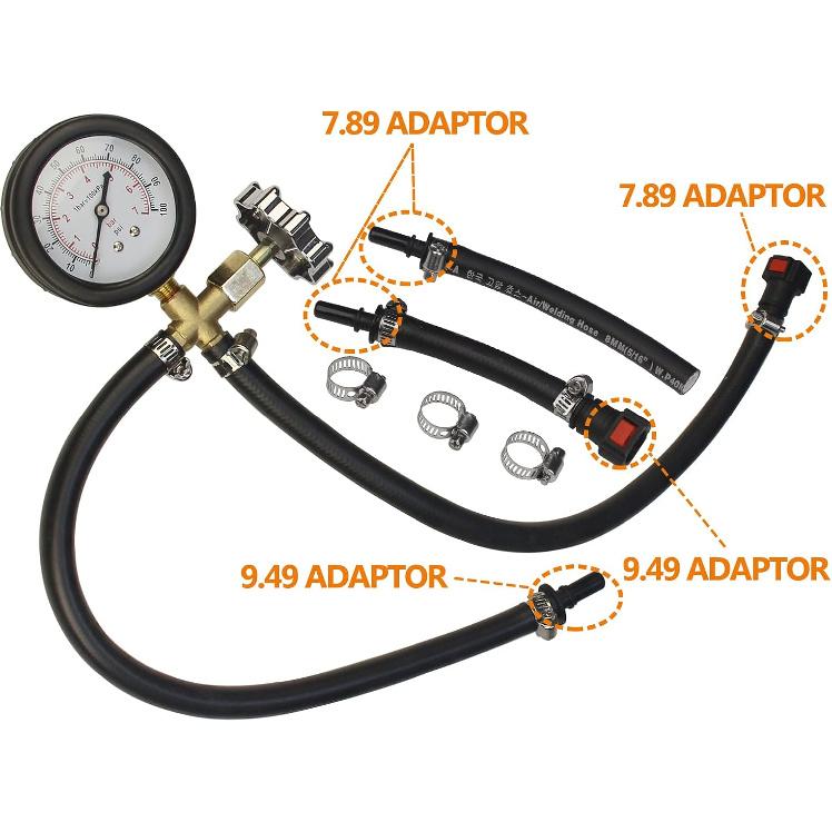 Universal Fuel Pressure Gauge Kit With Quick Connected Hose,0-100 PSI Fuel Pump Tester,Fuel Injection Pressure Tester Fuel Pressure Tester Kit Gas