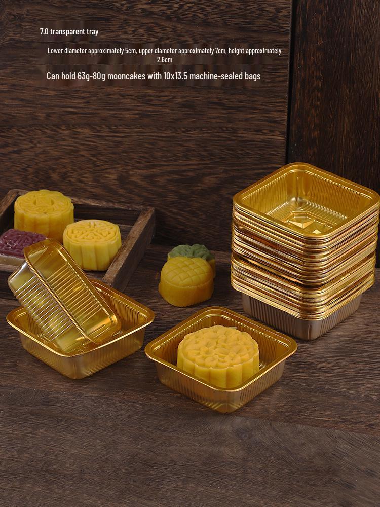 Thickened Gold Mooncake Tray: Mid-Autumn Festival Mooncake Base & Inner Packaging for Snow Skin & Egg Yolk Mooncakes