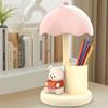 Night Light 3 Brightness Levels Adjustable Soft Warm Light USB Rechargeable Bear Desk Lamp with Pen Holder Sleeping Study Decor
