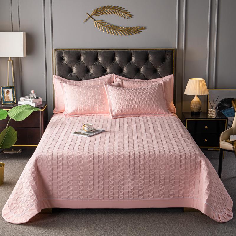 All-Season Solid Color Quilted Bedding Set with Duvet Insert and Cotton Padding