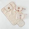 Baby Diaper Pad Folding Newborn Changing Pads Covers Cotton Waterproof Bear Bunny Baby Changing Padding for Crib Baby Strolller Portable 50*70Cm