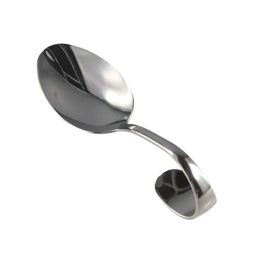 Comfortable Grip Arc Soup Spoon Rustproof Serving Spoons Kitchen Tableware Dessert Spoons  Buffet