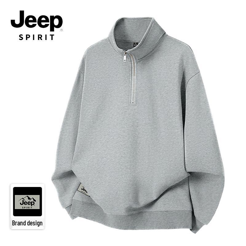 JEEP SPIRIT Men s Casual Stand Collar Sweatshirt 2XL