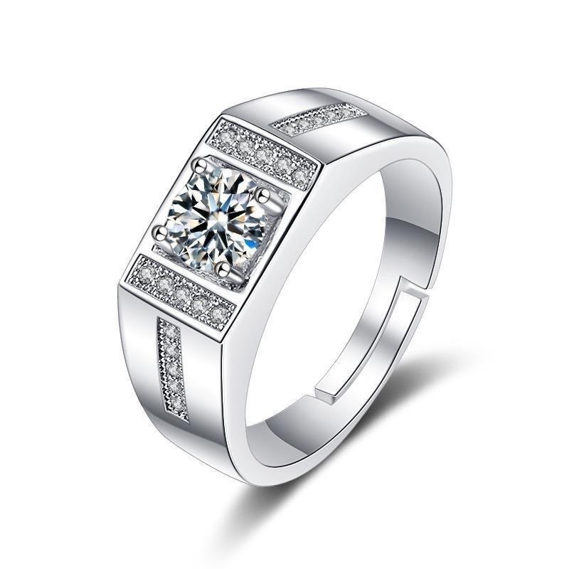 Imitation Mozzarella Diamond Ring Men's and Women's Fashion Temperament Trend Ring Personality Original Design Niche Jewelry