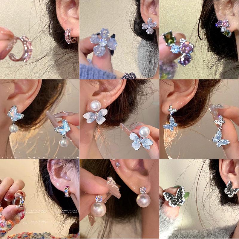 2025 Luxury Pearl Butterfly 925 Silver Women's Earrings