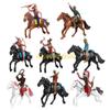 45BE Pack Of 8 Cowboy Horse and Indian Figurines Plastic Office Desk Decoration for Kids and Adults